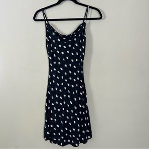 Abercrombie and Fitch Black Daisy Floral Flower Spaghetti Strap Mini Dress XS